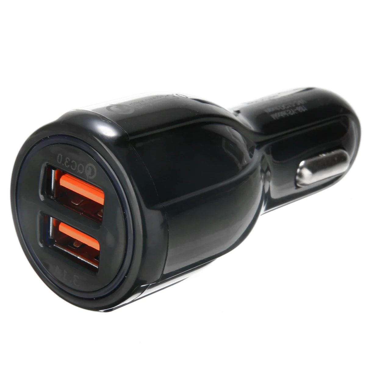 QC3.0 Быстрая зарядка двойной 2 USB порт автомобильное зарядное устройство адаптер питания 12-24 в гнездо прикуривателя для автомобильного зарядного устройства - Название цвета: Black