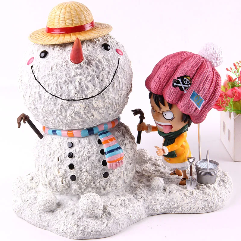 Аниме one piece рисунок Луффи DIY Снеговик one piece Луффи фигурка ПВХ Рождественский подарок Коллекционная модель игрушки