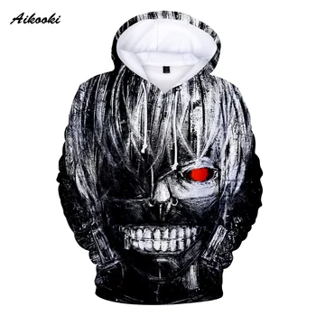 

Fashion Tokyo Ghoul 3D Hoodies Sweatshirt Men / Women Hooded 3D Print Anime Winter Hoody Classic Cotton Polluver Streetwear
