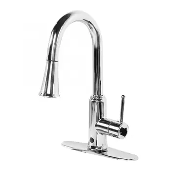 

Kitchen Sink Faucet Pull Down Sprayer Hot&Cold Mixing Sensor Chrome-plated DE 3/8 Thread Pull-out Kitchen Faucet