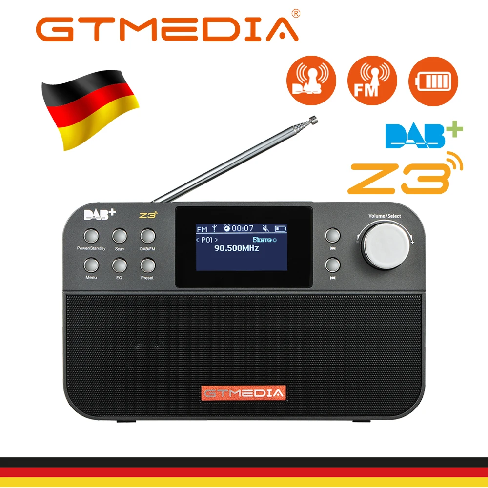 Портативный цифровой приемник GTMEDIA Z3B Z3 DAB + FM стерео-радиоприемник с 4 7-дюймовым