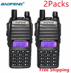 2Packs BaoFeng 8W UV-82 Walkie Talkie Dual Band UHF VHF UV 82 Radios