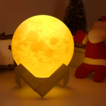 

Creative Moon 16 Colors Lamp 3D Printed Lunar Lamp LED Night Light 20cm/ 7.9in with Remote Control Stand for Children Girls Gift