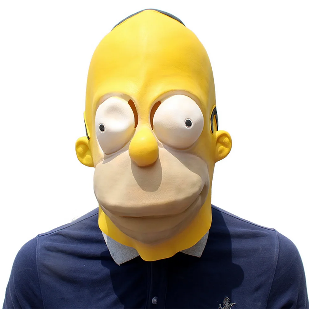 «Симпсоны» смешной, латексный маска для Хэллоуина Костюм Косплэй Для мужчин маски для взрослых карнавальный детский реквизит