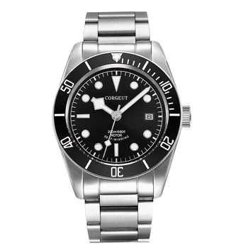 

Corgeut 41mm Brand Luxury Mens Watch Automatic Military Diver Sport Swim Clock Waterproof Business Mechanical Wristwatch