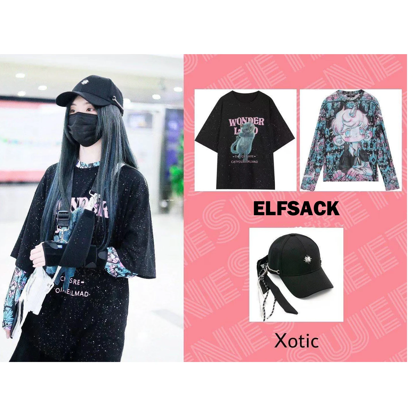 ELFSACK Harajuku Cat Print Casual T-Shirts Women,2021 Spring ELF Vintage Short Sleeve Female Basic Daily Graphic Tops
