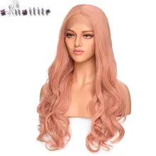 S-noilite 12,5*3 синтетический парик фронта шнурка 24 дюйма Длинный розовый фиолетовый парик волнистый бразильский парик с кружевным фронтом для черных женщин