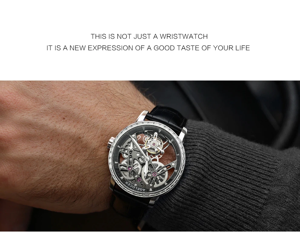Tourbillon AGELOCER мужские часы Швейцарский Лидирующий бренд Роскошные настоящие часы Tourbillon Мужские сапфировые механические часы Relogio Masculino