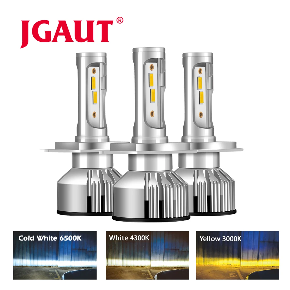 

JGAUT Car Headlight H7 LED H4 LED H1 H11 H3 H13 H27 880 9006 9007 72W 8000LM 3000K 6500K 12V 24V Auto Headlamp Fog Light Bulb