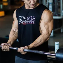 Жилет из чистого хлопка в европейском и американском стиле для занятий фитнесом и бегом, тренировками, баскетболом