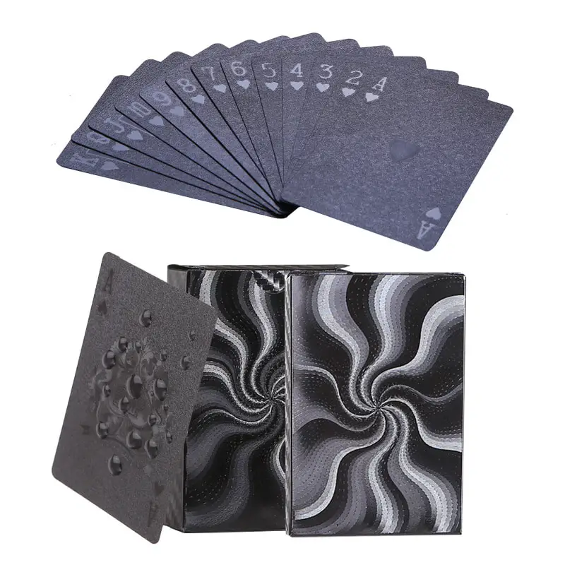 

New Golden or Black Matte Plastic Poker Cards Waterproof PET Waterproof Playing Cards for Table Games Bulk Price