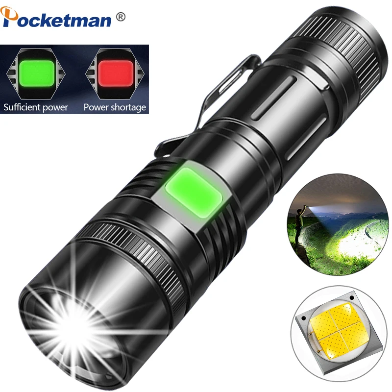 8000Lums Tactical LED Flashlight USB Rechargeable lantern Super Bright XHP70 Best Camping fishing Light 18650 Zoom Torch | Лампы и