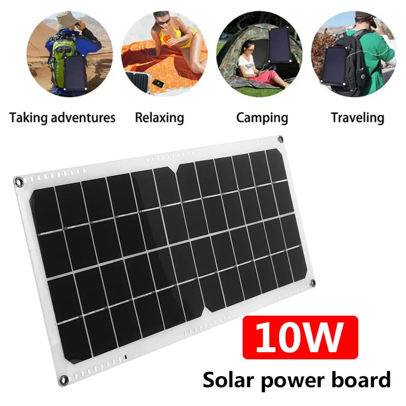 

Solar Panel 42*19cm 10W Car Camping Home Improvement Powered Solar Cells Solar Charging Equipment Monocrystalline Silicon