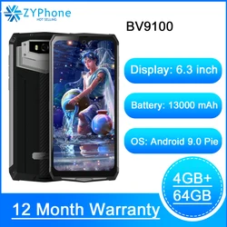 Blackview BV9100 оригинальный Водонепроницаемый прочный смартфон 13000 мА/ч, 4 Гб 64 Гб на открытом воздухе мобильный телефон Android 9,0 Helio P35 4G мобильный т...
