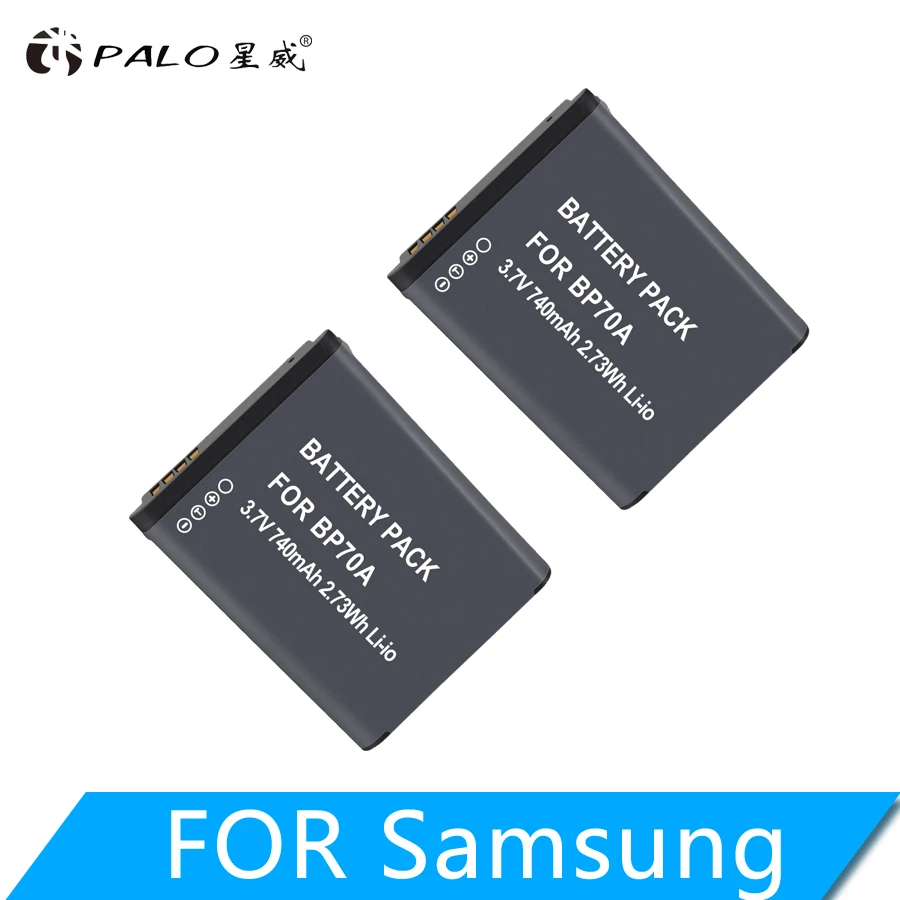 Palo 2 шт. BP-70A EA-BP70A IA-BP70A BP70A Батарея для SAMSUNG AQ100, DV150F, ES65, ES67, ES70, ES71, ES73, ES74, ES75, ES80, MV800