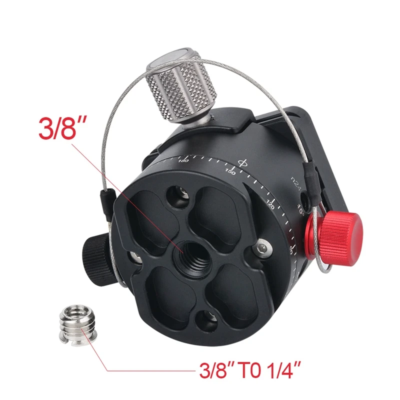 DH-50 Panoramic Ball Head Indexing Rotator Tripod Head Aluminum Alloy Max. Load 22Lbs for Canon Nikon Sony DSLR Camera