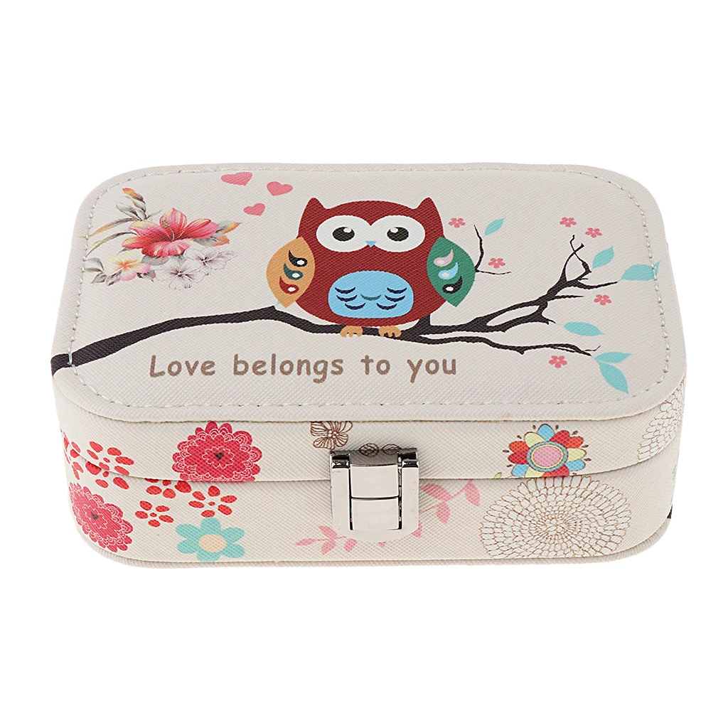 

Small Faux Leather Travel Jewelry Box Ring Organizer Display Storage Case