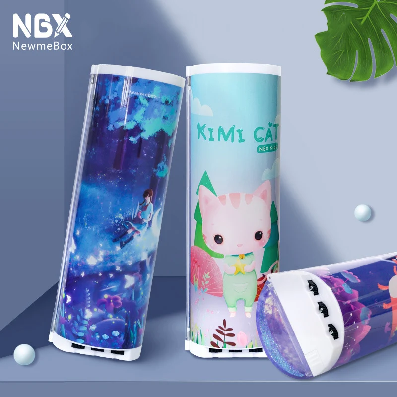 

Mechanical Combination Lock Pencil Case Newmebox Quicksand Pencilcase Kawaii Unicorn Estuche Lapices Pencil Box Estojo Escolar
