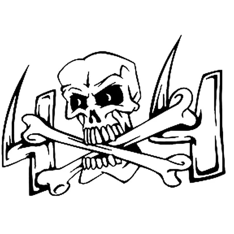 

DAWASARU Personality Sunscreen Custom Waterproof 4X4 SKULL Vinyl Decals Motorcycle Car Sticker Car-styling Black/Silver 14*10cm