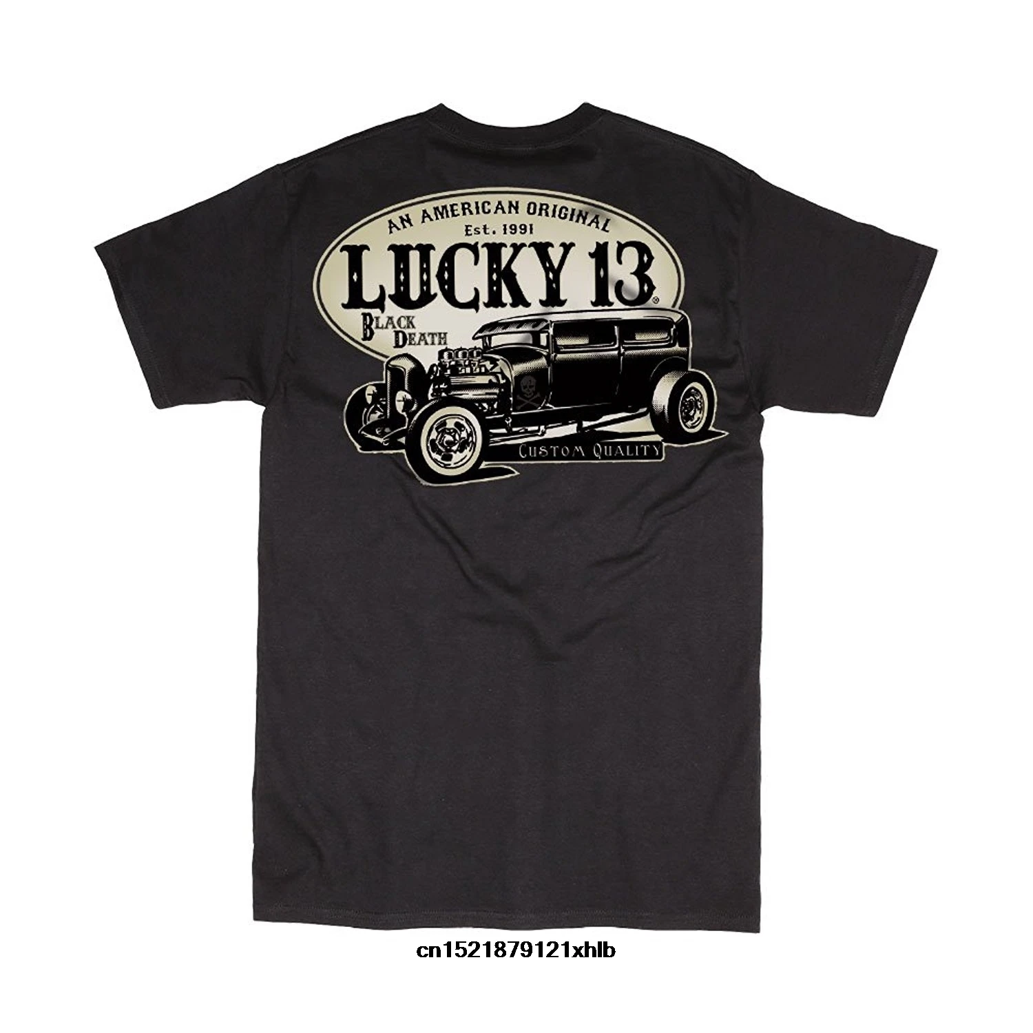 Мужская футболка Lucky 13 Apparel американская Оригинальная черная хлопковая забавная