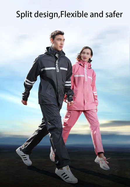 Tuta Antipioggia Unisex Impermeabile - Pantaloni Riflettenti Per Trekking E Lavoro