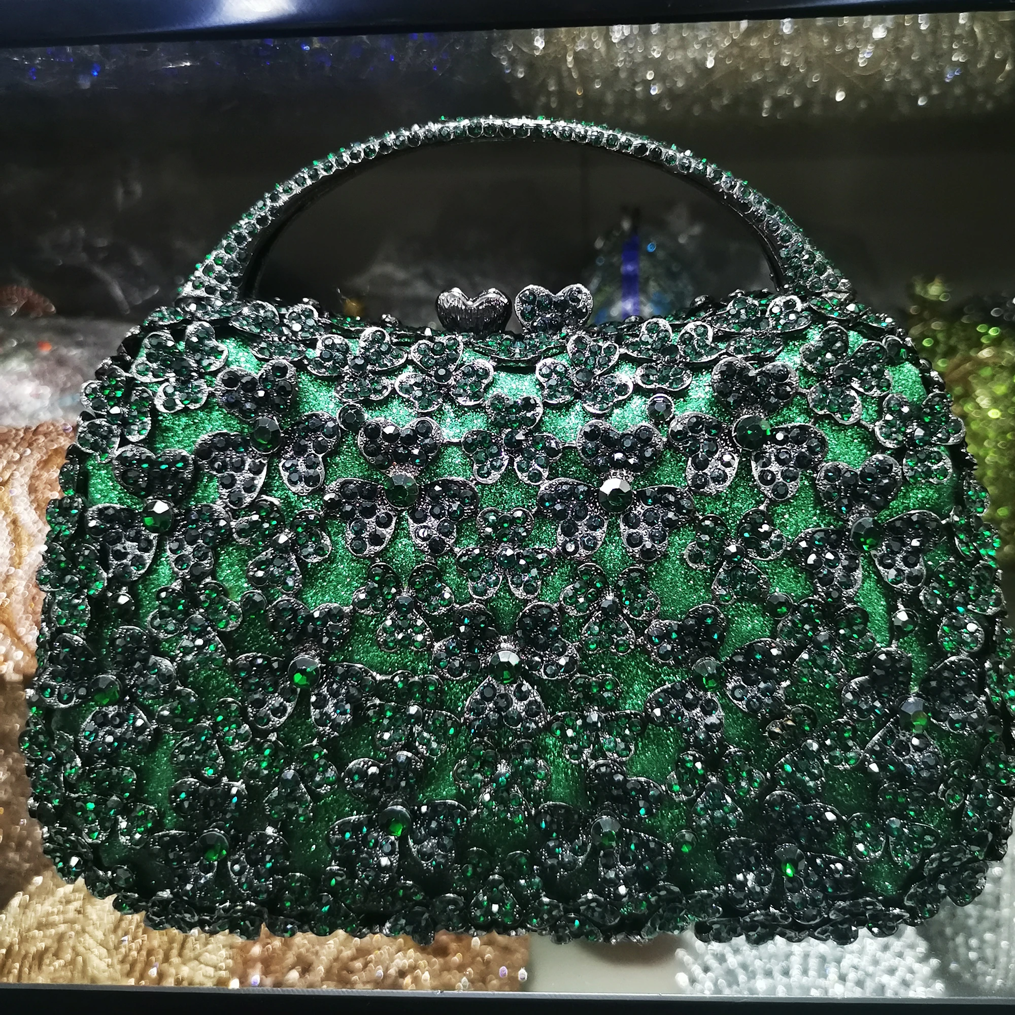 Bolsos de noche con diamantes Color y plateado para mujer, bolsos de mano con piedras para novia, de cristal para fiesta de boda, monederos| | - AliExpress