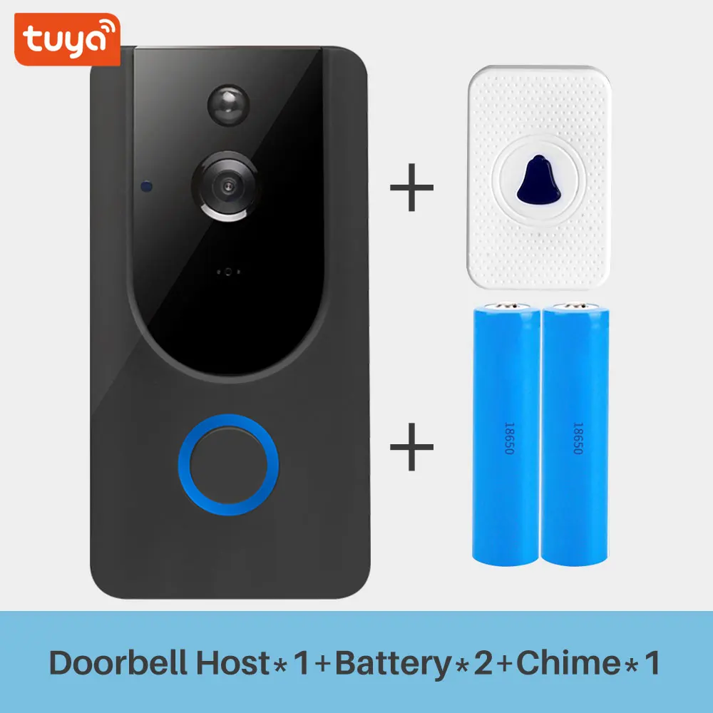 Tuya 1080P умный видео дверной звонок WiFi беспроводной видеодомофон дверной звонок двухсторонний аудио пульт дистанционного записи домашний монитор безопасности - Цвет: Option 5