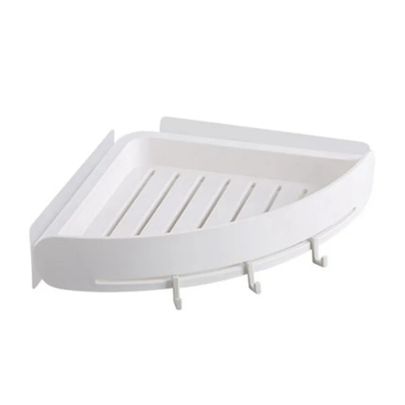 white Bathroom Shelf Corner Triangular Rack Bathroom Corner Toilet Storage Rack Hole Punched Wall Hangers Storage Rack Sub - Цвет: white