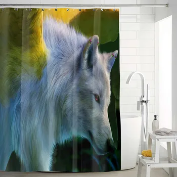 

Nordic Shower Curtains Animals Wolf Bath Curtain High Quality Waterproof Polyester for Bathroom with 12pcs Hooks