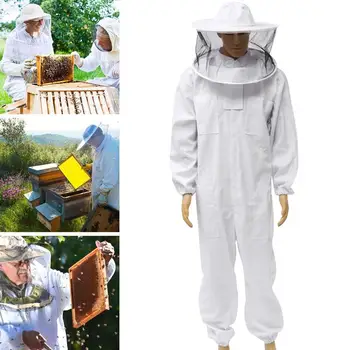

Apidae Veil Protective Suit Bee Coat Protection White Anti Peak Artificial Leather Beekeeping Clothes Protective Clothing Honey