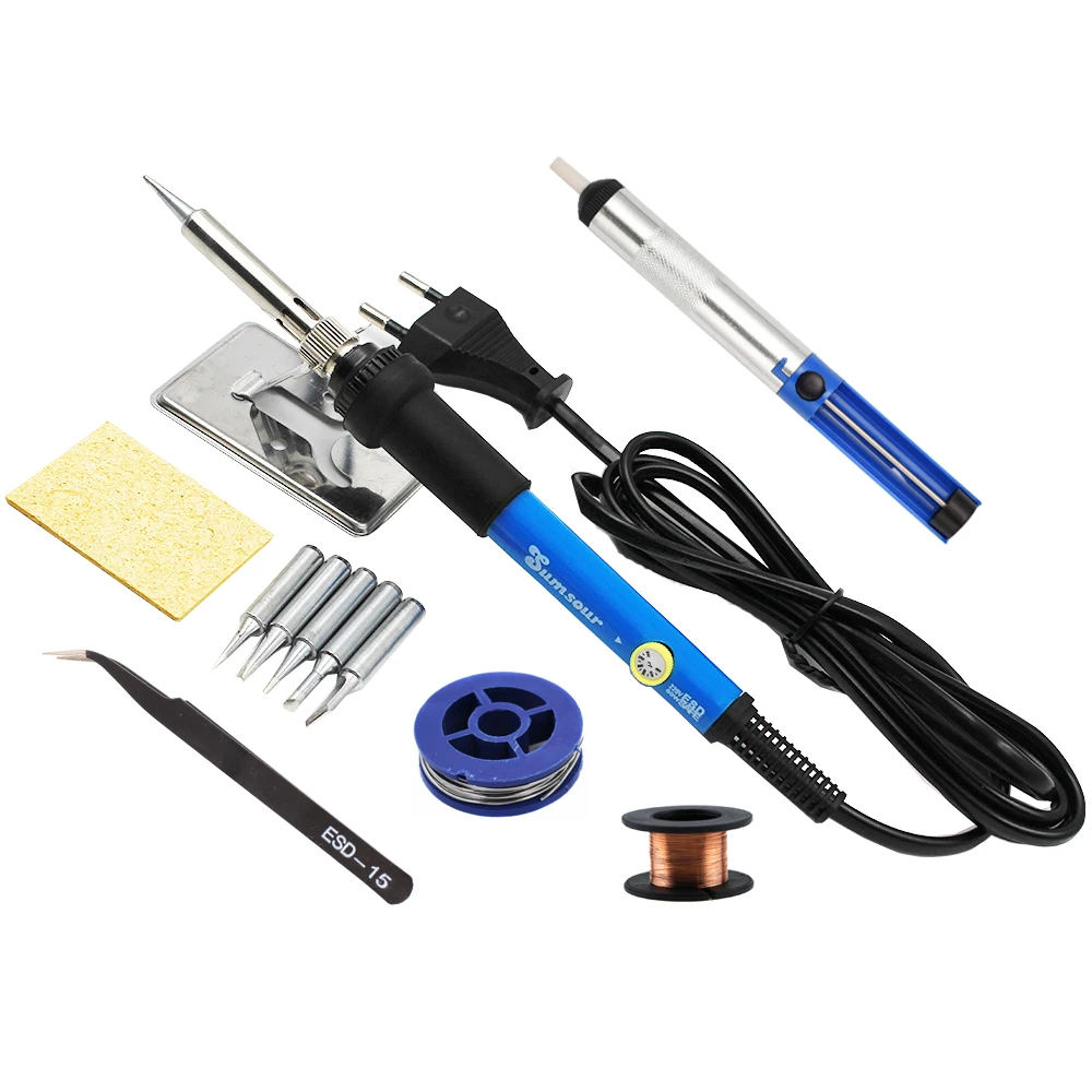 gas welding machine 60W / 80W Adjustable Temperature Electric Soldering Iron 220V 110V Welding Solder Iron Rework Station Heat Pencil Tips Tools Kit inverter arc welder Welding Equipment