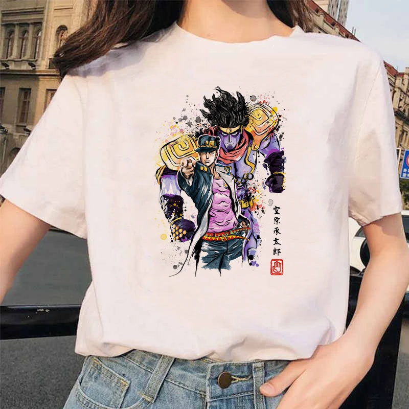 Японские Аниме JoJo странные приключения смешные футболки для мужчин и женщин