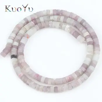 

4x2mm Cylinder Lilac jades Stone Beads Natural Round Loose Rondelle Spacer Beads For Jewelry Making Diy Bracelet Accessories 15"