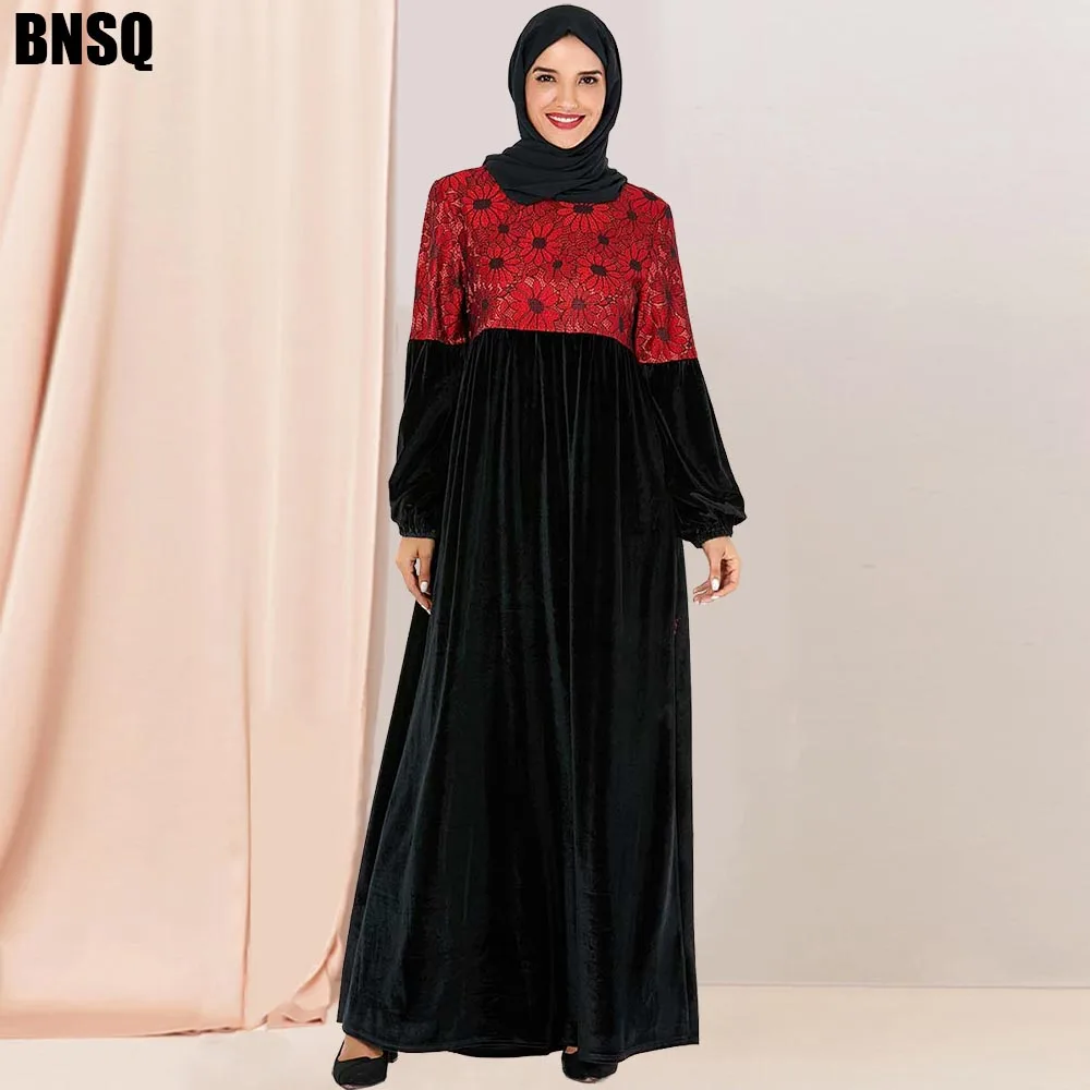 BNSQ Дубай abaya для женщин хиджаб арабское вечернее платье Caftan Morocain кафтан Djelaba Femme мусульманское платье исламское кружевное платье