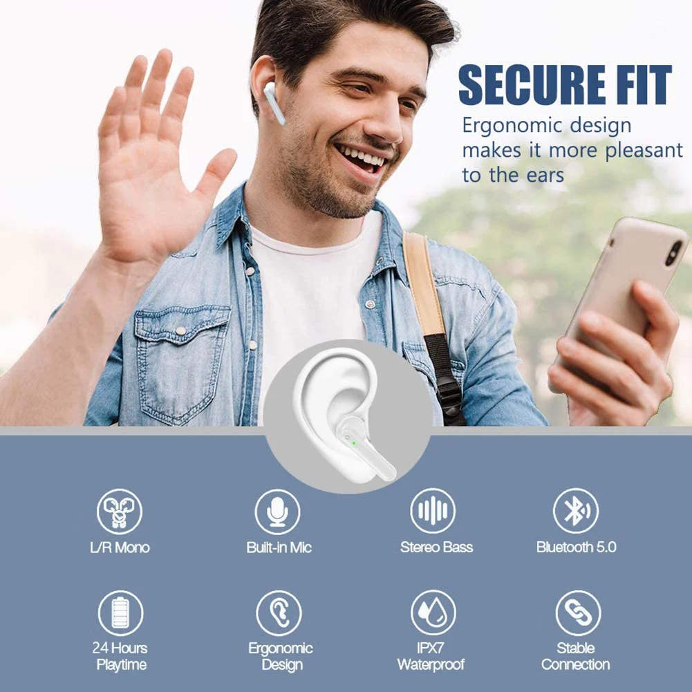 Esportes à Prova Fones de Ouvido sem Fio Case de Carregamento Branco com Cancelamento Nova Quente Bluetooth Dwireless Água no Ouvido X15 Ruído Earbud 5.0 6 no ouvido x15 caso de carregamento branco com cancelamento ruído earbud