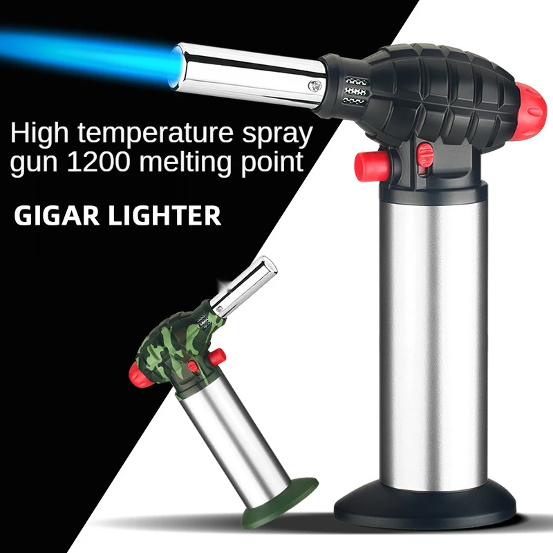 

Outdoor BBQ Torch Jet Turbo Cigar Lighter Spray Gun Jet Butane Lighter For Kitchen 1300 C Fire Windproof Lighter No Gas