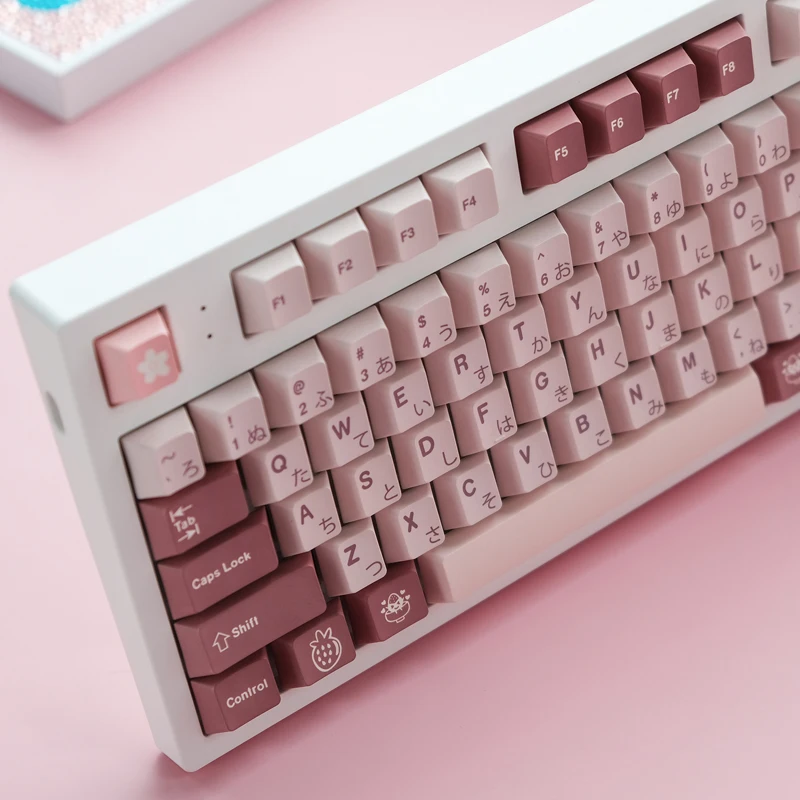 Chaves Gmk Daifuku Keycaps Cereja Perfil Pbt Tintura Sublimação Teclado Mecânico para mx Switch com 1.75u 2u Shift 120 - Imagem 2