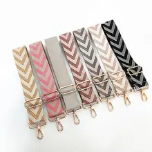 Multi-colored Stylish Striped Bag Belt All-match Adjustable Wide Handbag Woven Straps Women New Fashion Bag Accessories