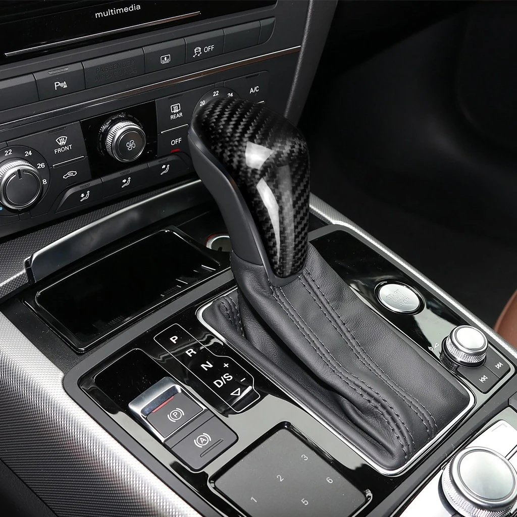 Для Audi A6 C6 A6L-/A7- углеродное волокно Автомобильная консоль ручка переключения передач крышка передач s Наклейка Автомобильные аксессуары для интерьера