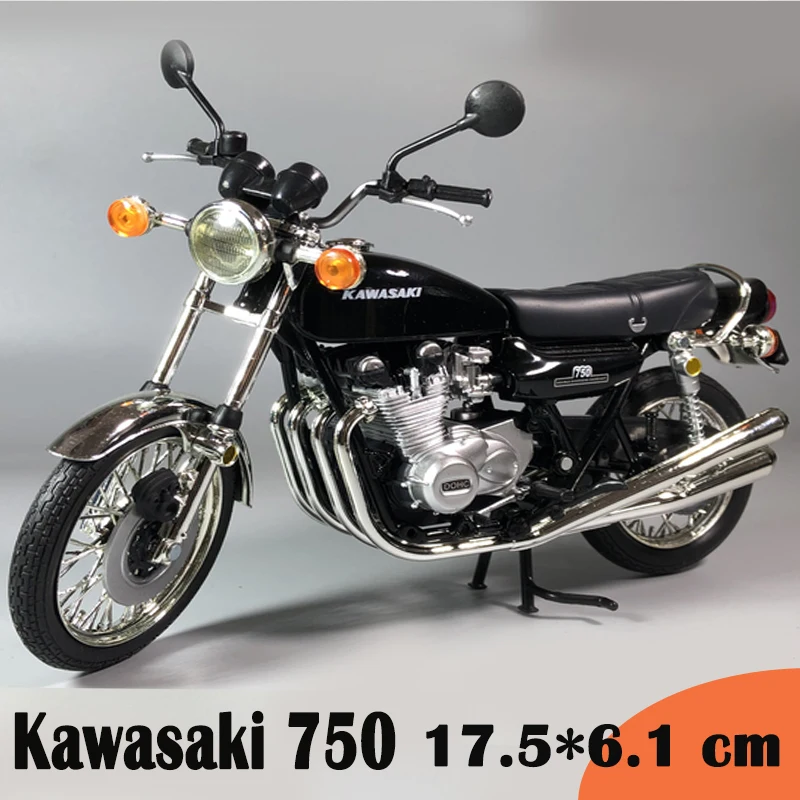 Имитация 1:12 Kawasaki 750 классический японский мотоцикл литье под давлением моделирование дисплей Модель мальчик рождественские подарки