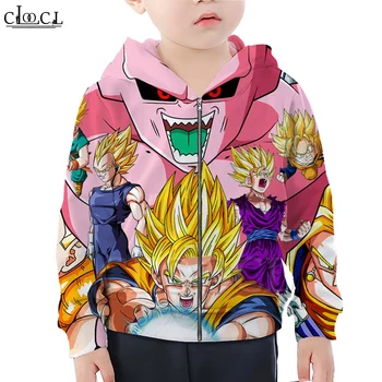 

CLOOCL Family Fitted Anime Dragon Ball 3D Print Zipper Hoodies Boy Girl Kids Zipper Hooded Harajuku Streetwear Tops