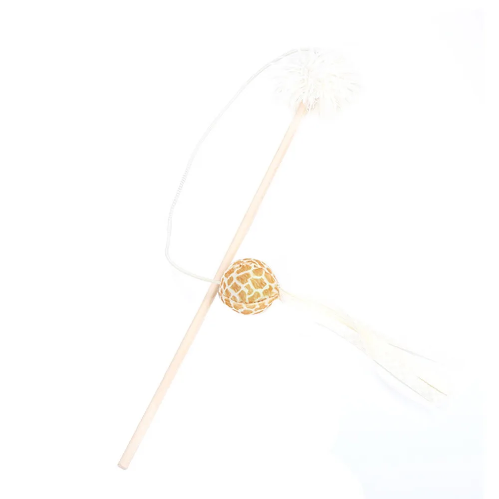 Котёнок Кот Игрушка Chaser Stick Leopard стиль плюшевый шар интерактивная игра забавная игрушка для домашних животных кошки интерактивный тизер аксессуары для домашних животных