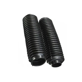 

Motorcycle Black Fork Shock Rubber Boots Gaiters Dust Covers 230mm Parts Set Kit