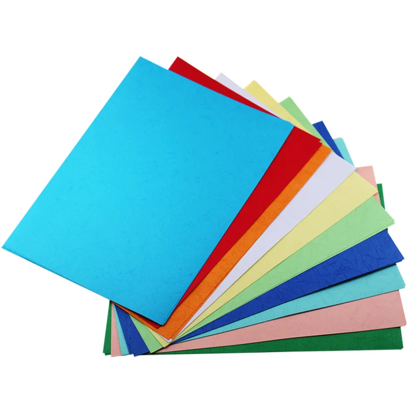 5 sheets of coloured leather A4 size 230g coloured cardboard/cover paper for printing or writing decoration