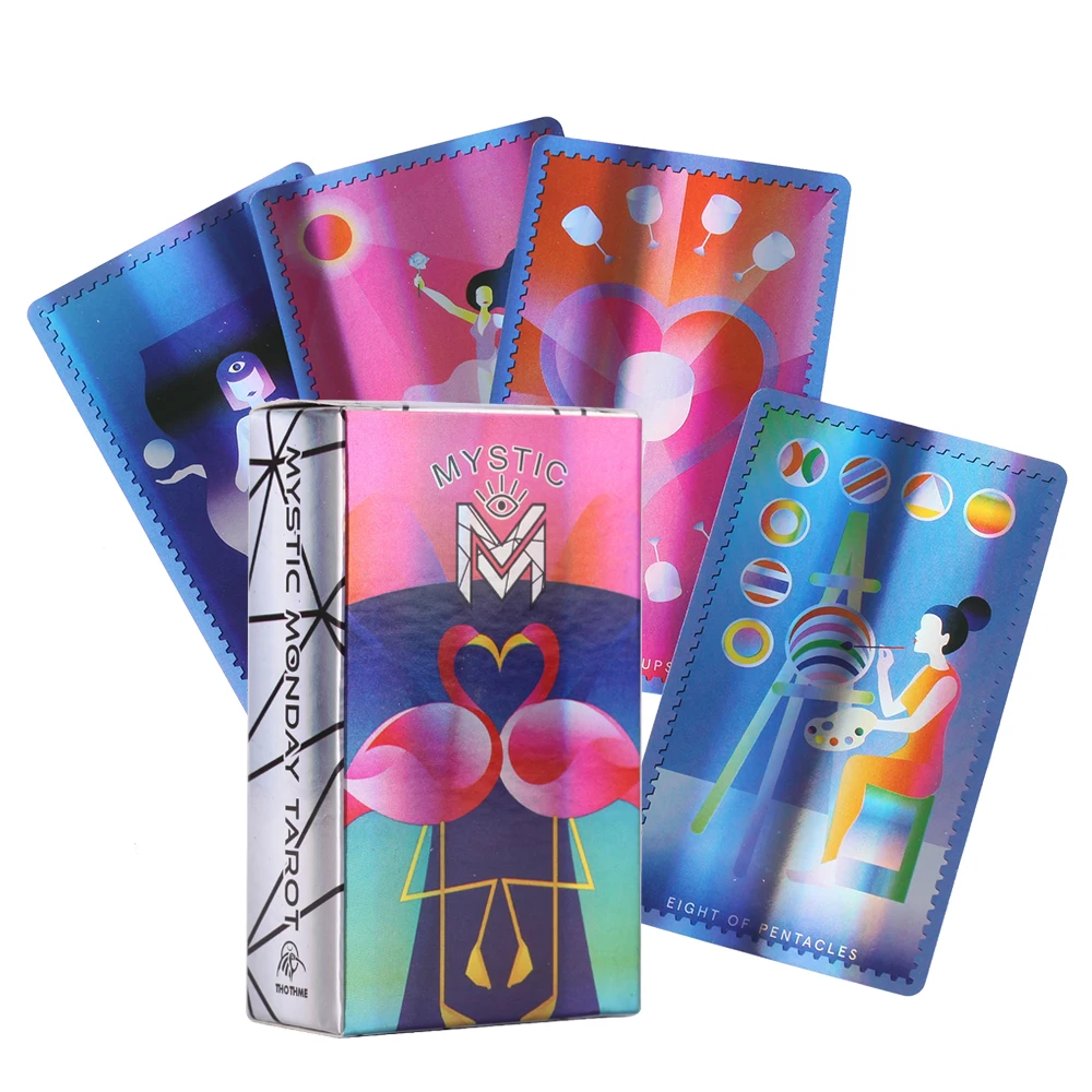  Mystic Mondays Tarot Cards Holographic Divination For Adults And Children Playing Card | Спорт и развлечения