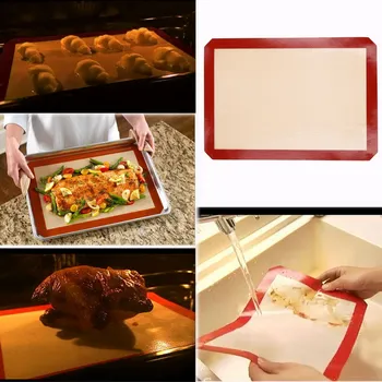 

Silicone Baking Mats Non-Stick Cookie Pad Rolling Dough Mat High Temperature Resistant Glass Fiber Batters Flour Fondant