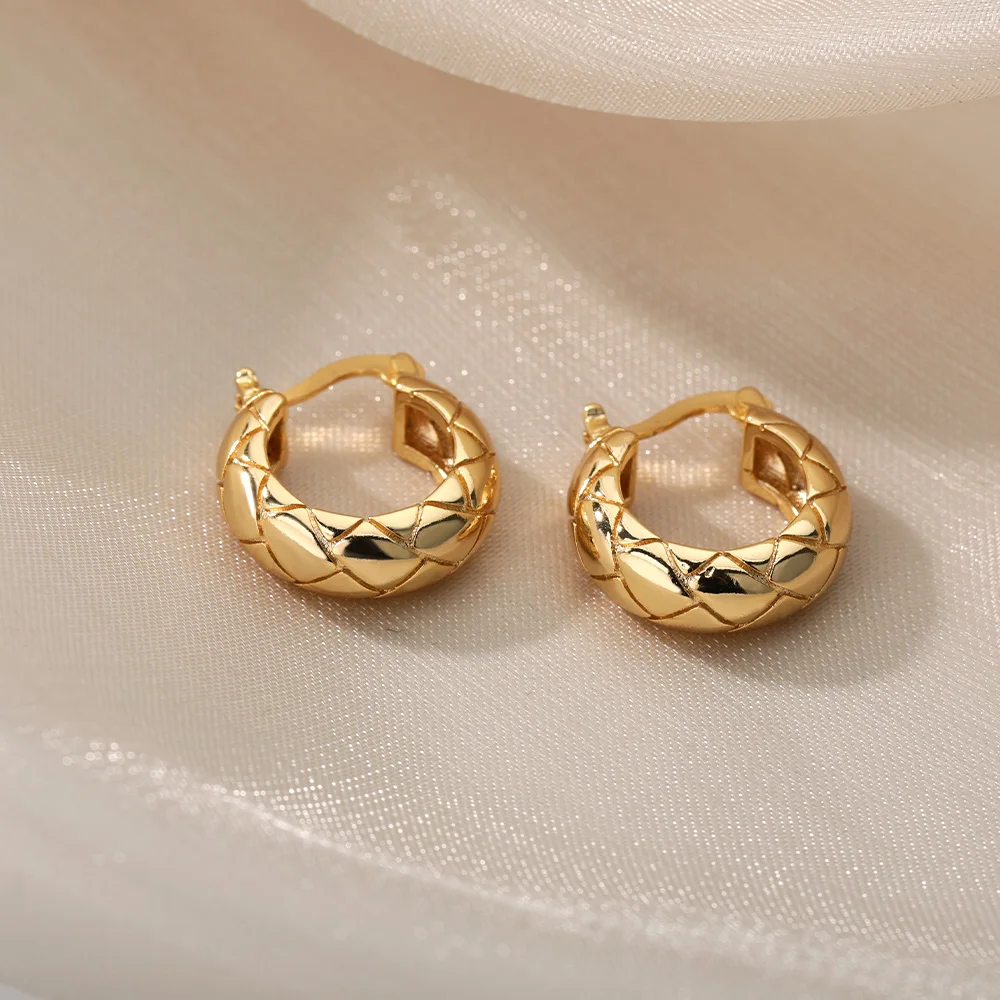 Irregular Round Earrings Stainless Steel Geometric Drop For Women