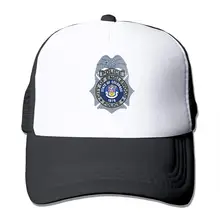 Полицейский отдел унисекс Регулируемый Snapback ремень Дальнобойщик Шляпа сетка шляпа Солнцезащитная сетка Бейсбол CapBlack