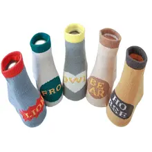 

1 Pair Autumn New Baby Socks Cartoon Non-Slip Glue Dispensing Baby Toddler Socks For Boys And Girls