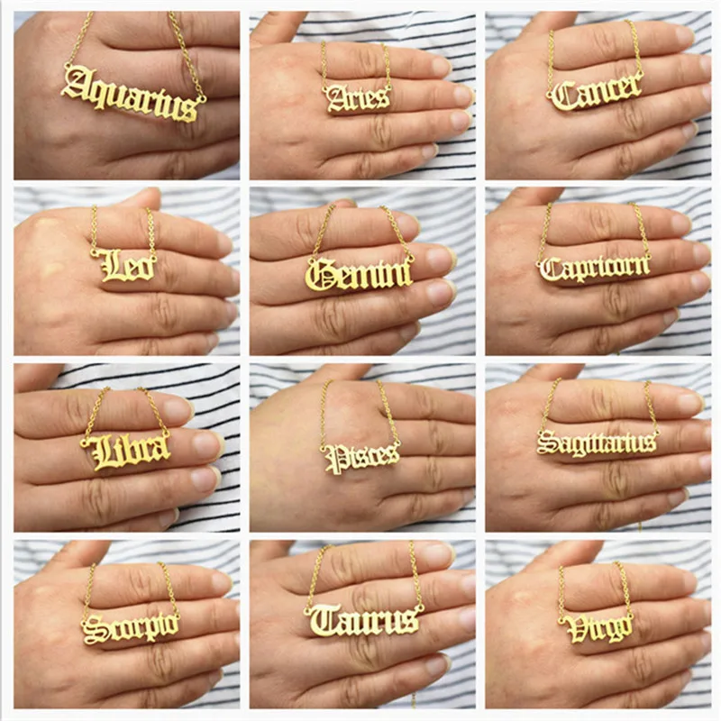 

Ожерелье из нержавеющей стали, в ретро стиле, с двенадцатью созвездиями